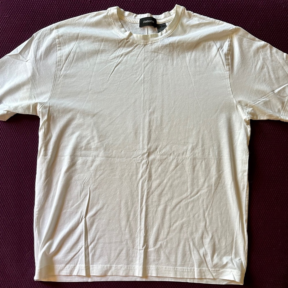Men's Claiborne White Shirt, Size L